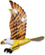 WitnyStore Wooden Bird Mobile 25" Yellow Flying Eagle Hand Made Painted Wood Flapping Wing Birds Hanging Ceiling Decor Wind Chimes Handcrafted Art Animal Decorative Collectibles Décor Gifts Souvenirs
