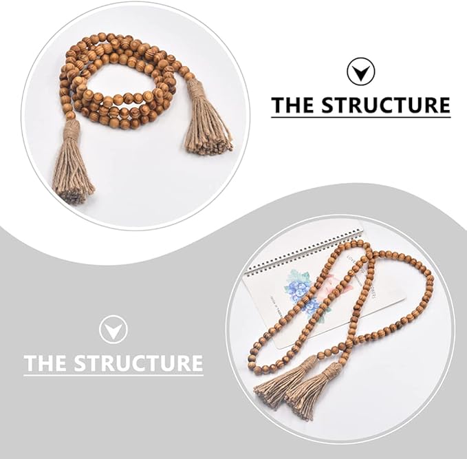 Hanging Decor Beads Decorative Tassels 1pc Wooden String for Home Decor