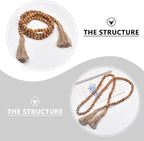 Hanging Decor Beads Decorative Tassels 1pc Wooden String for Home Decor