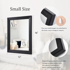 AAZZKANG Wall Mirror Black Rectangle Mirrors for Wall with Wood Framed Decorative for Bedroom Bathroom Living Room Farmhouse Entryway Hanging Small