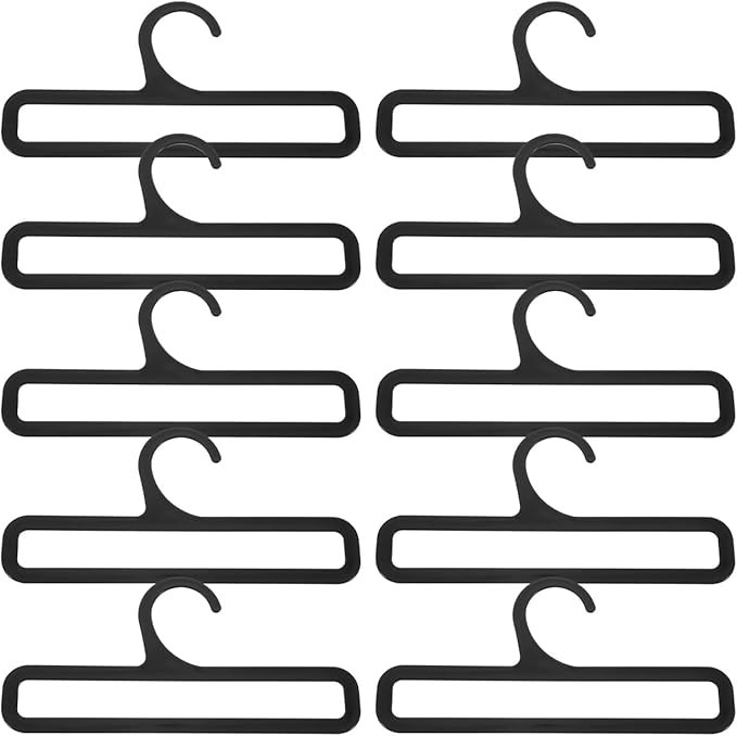 Milisten Scarf Hanger 10-Pack Plastic Organizer for Closet Belt Tie Holder Rack with Smooth No-Scratch Hooks Space-Saving Shawl Display Stand 6.69X3.14X0.09 Inches