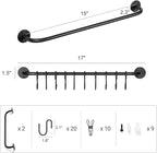 Mkono Hat Rack for Wall Baseball Cap Organizer Hanger with 20 Hooks Modern Metal Hat Holder Wall-Mounted Caps Display for Closet Door Bedroom Entryroom Laundry, Set of 2 Black