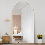 Arched Full Length Mirror Standing Mirror with Stand 78” x 38“ Large Wall Mirrors Gold Hanging Standing or Leaning Against the Wall for Bedroom Entryway