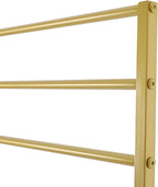 Scarf Organizer Stand, 10-Tier Freestanding Scarf Display Rack with Wheels, Metal Scarf Holder Belt Pants Hanger for Commercial Clothing Retail Store Home, 31.5" L x 15.75" W(Gold)
