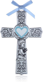 KOMI Baby Catholic Wall Cross 6Inch Baptism Gifts For Boys Religious Wall Decor Catholic Baptism Gifts First Holy Communion, Baby Dedication Gift, Recuerdos Para Bautizo