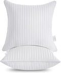 Oubonun 30 x 30 Throw Pillow Inserts, Firm and Fluffy Decorative Square Pillows for Couch Bed Sofa with Soft Cotton Cover White Cushion with Down Alternative Pack of 2