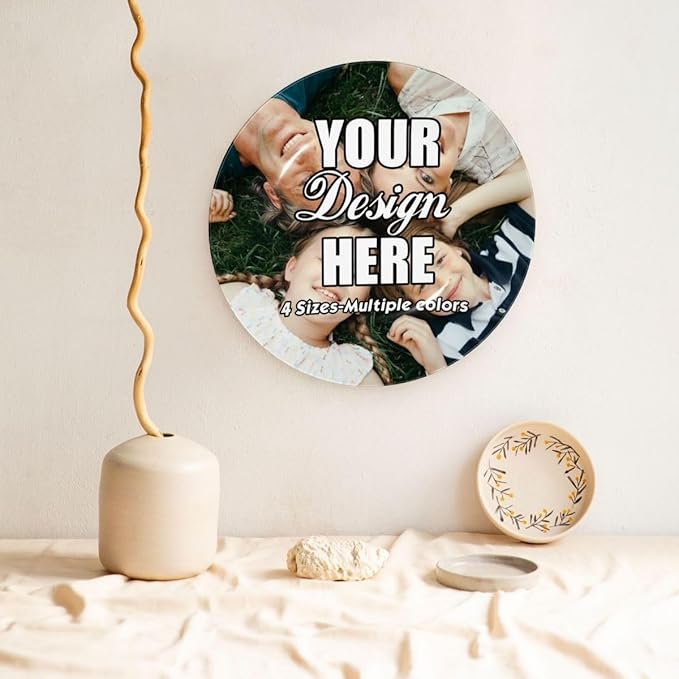 AKAISOEDN Custom Photo Ceramic Decorative Plates with Photo Logo Text Personalized Bone China Decorative Plate for Wall Hanging Living Room Bathroom Decor, Custom, 10in