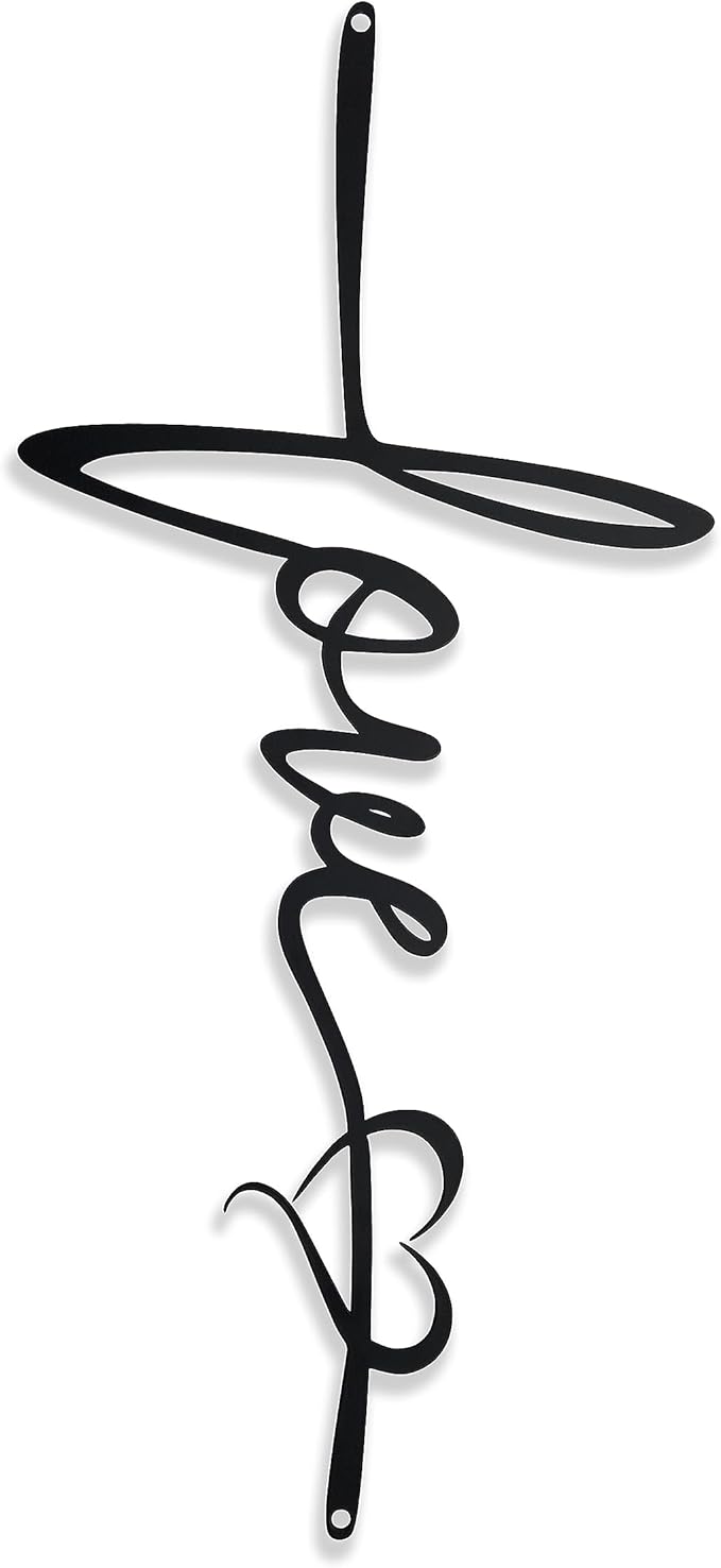 BiaGift Crosses Wall Decor, Love Signs Decor For Home, Metal Cross Wall Decor, Spiritual Hanging Wall Decorations, 7.2 X 15.6 Inch, Black