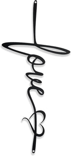 BiaGift Crosses Wall Decor, Love Signs Decor For Home, Metal Cross Wall Decor, Spiritual Hanging Wall Decorations, 7.2 X 15.6 Inch, Black