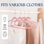 HOUSE DAY Lt Pink Velvet Hangers 60 Pack, Non Slip Clothes Felt Hanger Heavy Duty for Coat, Premium Slim Space Saving Suit Hangers for Closet Organizer, 360° Rotating Silver Hook