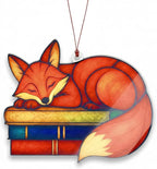 Fox Ornaments for Christmas Tree, Christmas Ornaments 2026, Fox Ornament Gift for Librarian, Bookworm, Reading Lover, Teacher, Decoration Hanging Ornament Gifts for Book Lovers, Book Gift