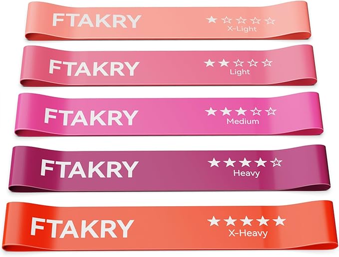 Resistance Bands for Working Out, Exercise Bands with 5 Resistance Levels, Natural Latex Resistance Bands Designed for Home Fitness, Strength Training and Flexibility Exercises
