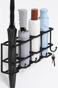 Wall Mounted Umbrella Holder for Entryway, Modern Metal Space-Saving Umbrella Stand Rack Indoor Organizer for Home Office Apartment(Black,30CM)