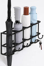 Wall Mounted Umbrella Holder for Entryway, Modern Metal Space-Saving Umbrella Stand Rack Indoor Organizer for Home Office Apartment(Black,30CM)