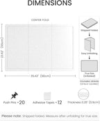 Fluxynara Bulletin Board,35.4" x 23.6" Cork Board Alternative with 12 Safe Removable Adhesive Tabs, Foldable Felt Pin Board for Home Office, Classroom, Bedroom,Entryway for Walls—Light Gray