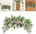 21 7 Inch Artificial Eucalyptus and Daisy Swag, Great for Event and Home Decor, Effortless Style for Any Setting