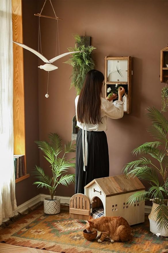 Soaring Seagulls Hanging Mobile Wing Wood Flying Seagull Decor Ceiling Creative Pendant Unique Home Nautical Wall Outdoor Decoration Mediterranean Festival Window Balcony Garden Wooden Model Ornament