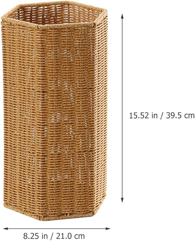 Alipis Woven Umbrella Stand for Entryway Freestanding Umbrella Holder Basket Storage Rack Tall Floor Woven Bucket Flower Vase for Canes Walking Sticks Organizer