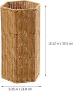 Alipis Woven Umbrella Stand for Entryway Freestanding Umbrella Holder Basket Storage Rack Tall Floor Woven Bucket Flower Vase for Canes Walking Sticks Organizer