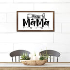 Family Lettering 12x22in Wood Sign with Positive Quotes Amazing Mama Apricot Frame Wooden Plaque Birthday Housewarming Gift for Cottage Shelf Garden Yard Farmhouse Porch Cafe Bar Wall Decor