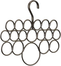 iDesign Axis Metal 18-Loop Wave Scarf Hanger, No Snag Closet Organization Storage Holder for Scarves, Men's Ties, Women's Shawls, Pashminas, Belts, Accessories, Clothes, 11.5" x .5" x 9.5" - Bronze