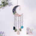 Boho Dream Catcher with Crystal Suncatcher, Handmade Dream Catchers for Adults Bedroom Decor, Moon Wall Hanging Bohemian Room Decor Spiritual Gift for Women