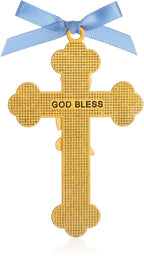 KOMI Baptism Gifts for Boys Blue Enamel Baby Wall Cross Christening Gifts Praying Boy Cross Christening and Dedication Baptismal Gifts from Godmother