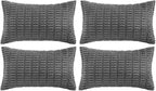 Fancy Homi 4 Packs Decorative Throw Pillow Covers for Living Room Couch Bed, Modern Farmhouse Boho Home Décor Accent Cushion Case, 20" x 12", Dark Gray