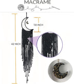 Dream Catchers Moon Dream Catcher with Light, Black Dream Catcher for Girls Boys Bedroom Wall Decor Christmas Decor, Macrame Dream Catchers Boho Room Decor for Teen Girls Boy Birthday Gift Women