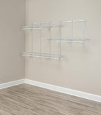 ClosetMaid ShelfTrack Wire Closet Organizer System, Adjustable from 5 to 8 Ft., With Shelves, Clothes Rods, Hardware, Durable Steel, White