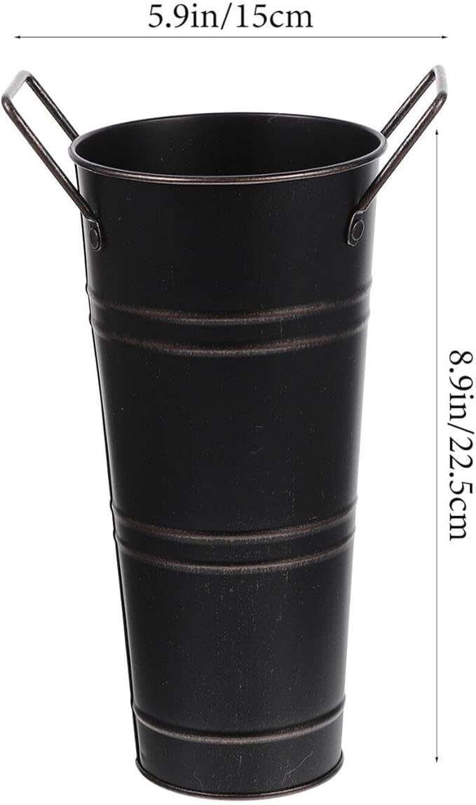 Alipis Metal Umbrella Stand Rack, Umbrella Holder Bin Basket Freestanding Cane Walking Sticks Holder, Arrangement Bucket Tall Floor Vase for Home Office Black