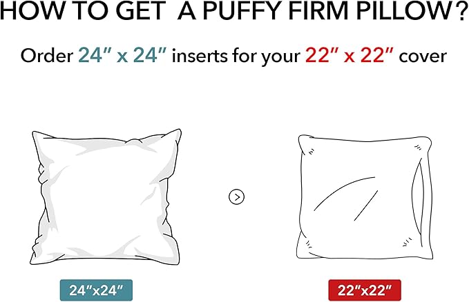 Oubonun 24x24 Outdoor Pillow Inserts (Pack of 2) - Square Waterproof Throw Pillow - Decorative Throw Pillows Insert for Couch Sofa Bed Patio Furniture - White Pillows