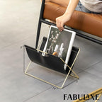Fabulaxe 9-In Foldable Magazine Rack, Book Basket, Farmhouse Letter Organizer, File Holder ? for Living Rooms and Home Offices - Ideal as Office Desk Accessories, Desk Organizer and Newspaper holder