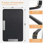 Bathroom Mirror for Wall, 36x24 Inch Rounded Rectangle Mirror, Black Metal Framed Bathroom Vanity Mirror for Restroom Farmhouse, Anti-Rust, Tempered Glass, Horizontally or Vertically Hanging
