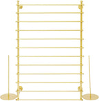 12-Tier Wall Mounted Scarf Rack, Scarf Display Rack, Towels Storage Hanger, Commercial Hijab Scarf Holder Organizer Space Saving for Retail Stores, Boutiques, Home (Gold, 31.5in Width)