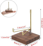 Hipiwe Adjustable Metal Arms Display Stand Easel with Wooden Base - Rocks Crystal Display Easel Holder for Mineral Agate, Gemstones, Fossils, Coral Geodes, Plate and Photo,3.1"x3.1"x4.6"
