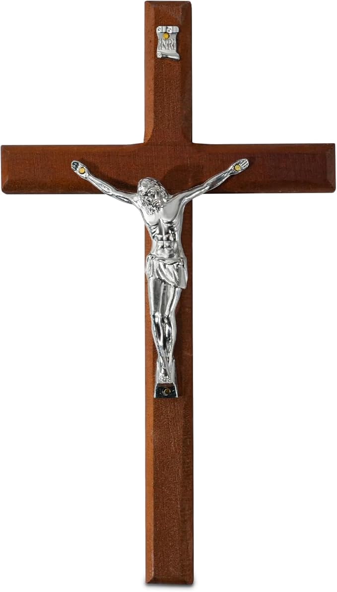 XIPENGKEJI Wooden Cross for Wall,Can be Used for Christian Wall Art,Jesus Cross Decorp-Perfect Decoration,Catholic Crucifix Home Decoration for Spiritual alvation,Christian Gifts-7.87Inch X 4.5Inch(Black)