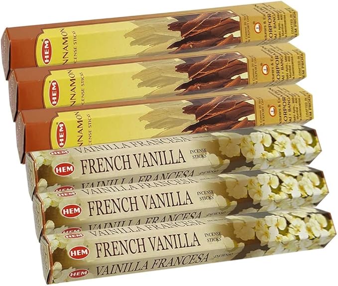 French Vanilla Incense Sticks and Cinnamon Incense Sticks with Incense Holder Bundle for Home Fragrance and Spiritual Décor