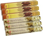 French Vanilla Incense Sticks and Cinnamon Incense Sticks with Incense Holder Bundle for Home Fragrance and Spiritual Décor