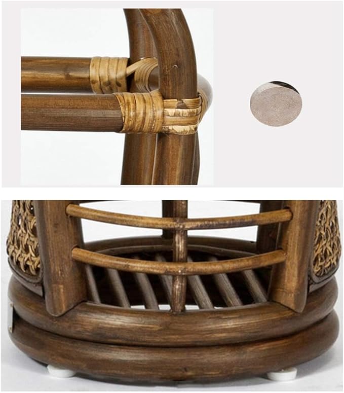 GUOYANHOME Rattan Umbrella Stand, Holding Walking Sticks - Indoor - Handmade Water Hyacinth，Wood Color，28X63CM