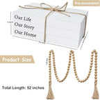 Decorative Books for Home Decor, White Faux Books for Decoration, Rustic Farmhouse Stacked Display Books (Our Life Our Story Our Home)