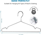 Fayleeko Wire Coat Hangers - 17.7 Inch Heavy Duty Stainless Steel Hangers (50 Pack)