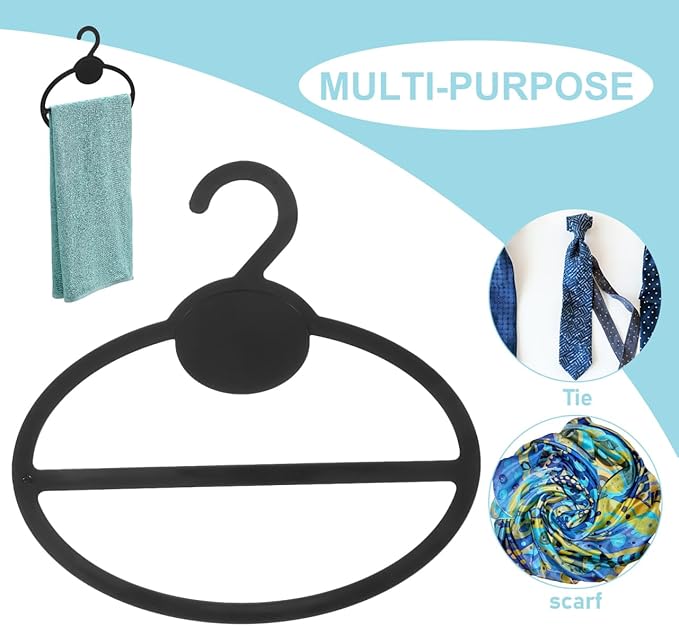 Rotating Scarf Holder 10-Piece Set Plastic Hanger for Closet Space-Saving Scarf Organizer 360° Rotation for Displaying Ties and Accessories