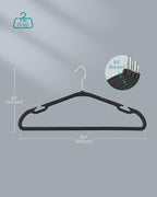 SONGMICS Clothes Hangers 50 Pack, Heavy-Duty Plastic Hangers, Coat Hangers with Wide Shoulder Notches, Pant Bar, 360° Swivel Hook, Space-Saving, 16.4 Inches, for Closet, Ink Black UCRP060B01