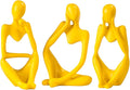BMLCGJ Thinker Statue Gold Decor Abstract Art Sculpture, Golden Resin Collectible Figurines for Home Living Room Office Shelf Decoration,Great Gifts Ideas (Yellow)