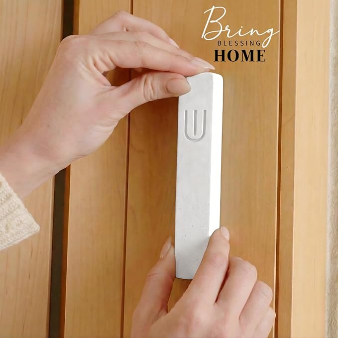 SURI Mezuzah for Door with Scroll – 6 Inch Modern Mezuzah Case with Non Kosher Scroll Included, Fits up to 5” Scroll, Easy Adhesive Installation, Gift Box Included