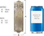 BRTAGG Mezuzah Case with Double Sided Tape, 5.5" Tall, English & Hebrew Scripture, Bronze, Easy Peel and Stick Mezuzah Cover Jewish Gifts (for 4 Inches Scroll)