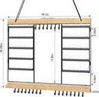 Large Rotating Hanging Jewelry Organizer, 5-Tier Earring Holder Storage Holds up to 180 Pairs, Wall Mounted Jewelry Rack for Earrings, Necklaces, Bracelets and Rings, for Girls, Black