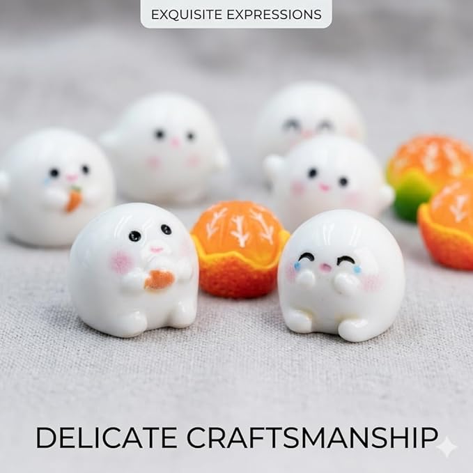 8Pcs Cute Desk Accessories Miniature Resin Figurines Set for Desktop, Computer Monitor, Car Dashboard Decor & Home Office Fun (0.7×0.6")
