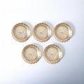 Shubhkart Solid Brass Decorative Nakshi Plate Set for Puja, Decoration & Diwali Gifting (Small 7 cm, Pack of 5, Solid Brass)